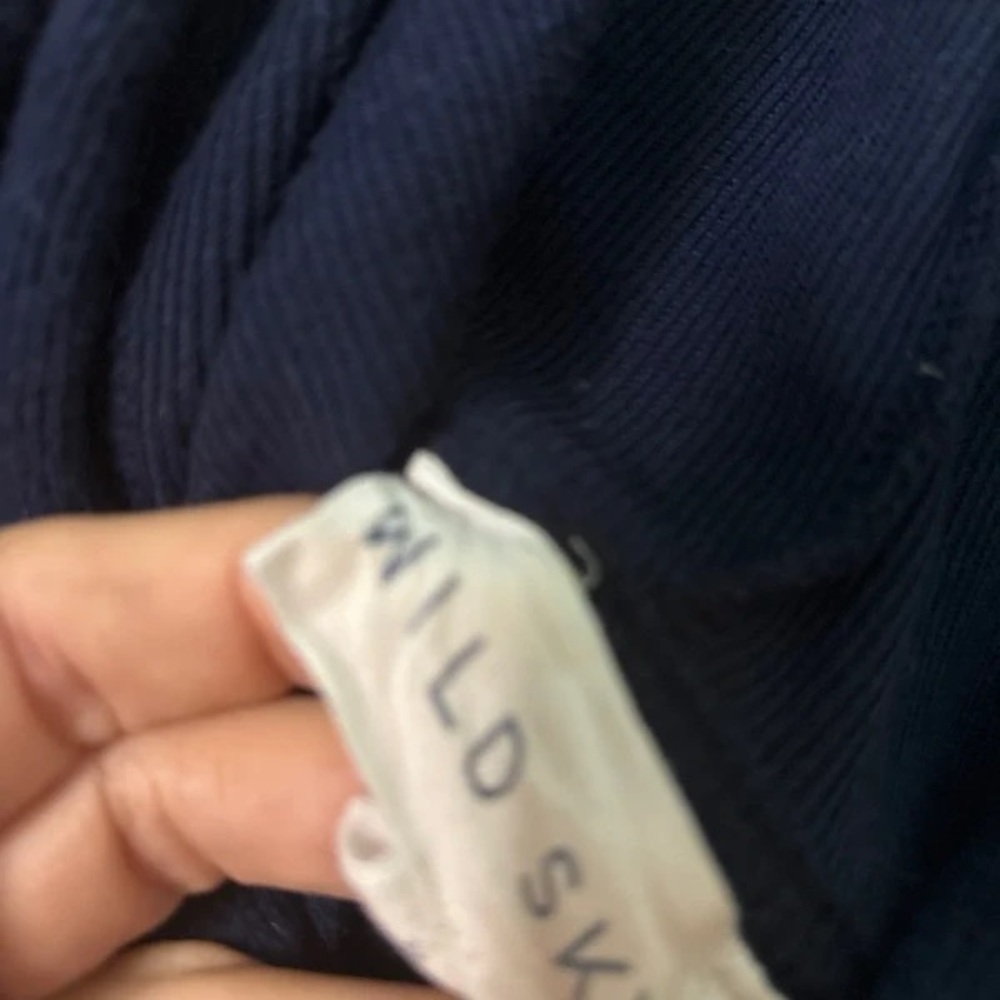 Navy Blue Lightning Bolt Cropped Hoodie - Picture 3 of 5